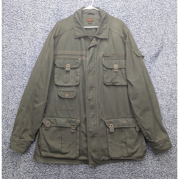 Boulder Creek Trading Co. Cargo Jacket Mens XLT Full Zip Hiking Military Green - Picture 1 of 14